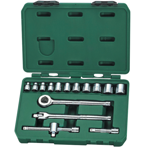 SATA 09085 Socket Set 16pc, 3/8", 3kg, S.A.E.